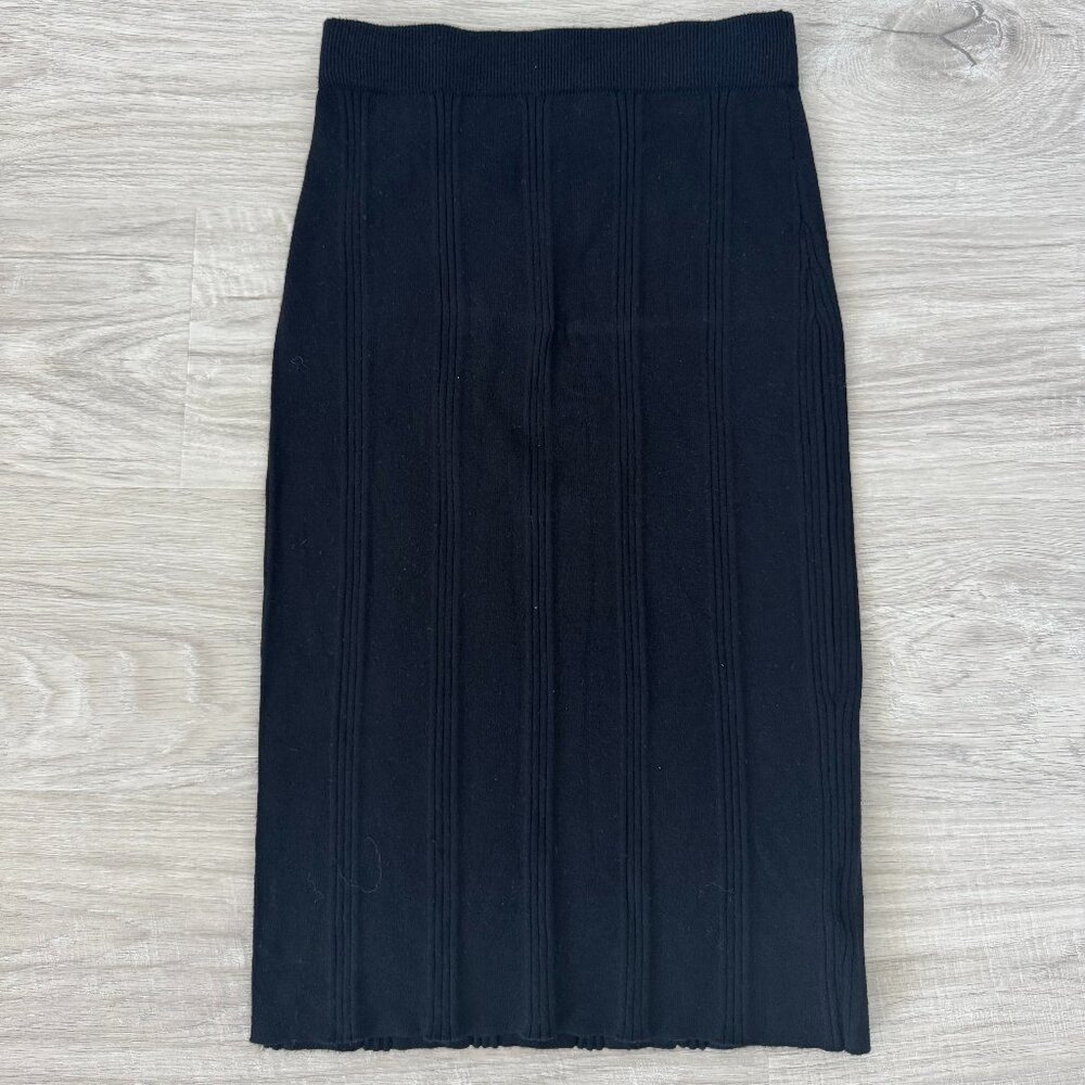 L'AGENCE  black Jessica Knit Midi Skirt - Juniper